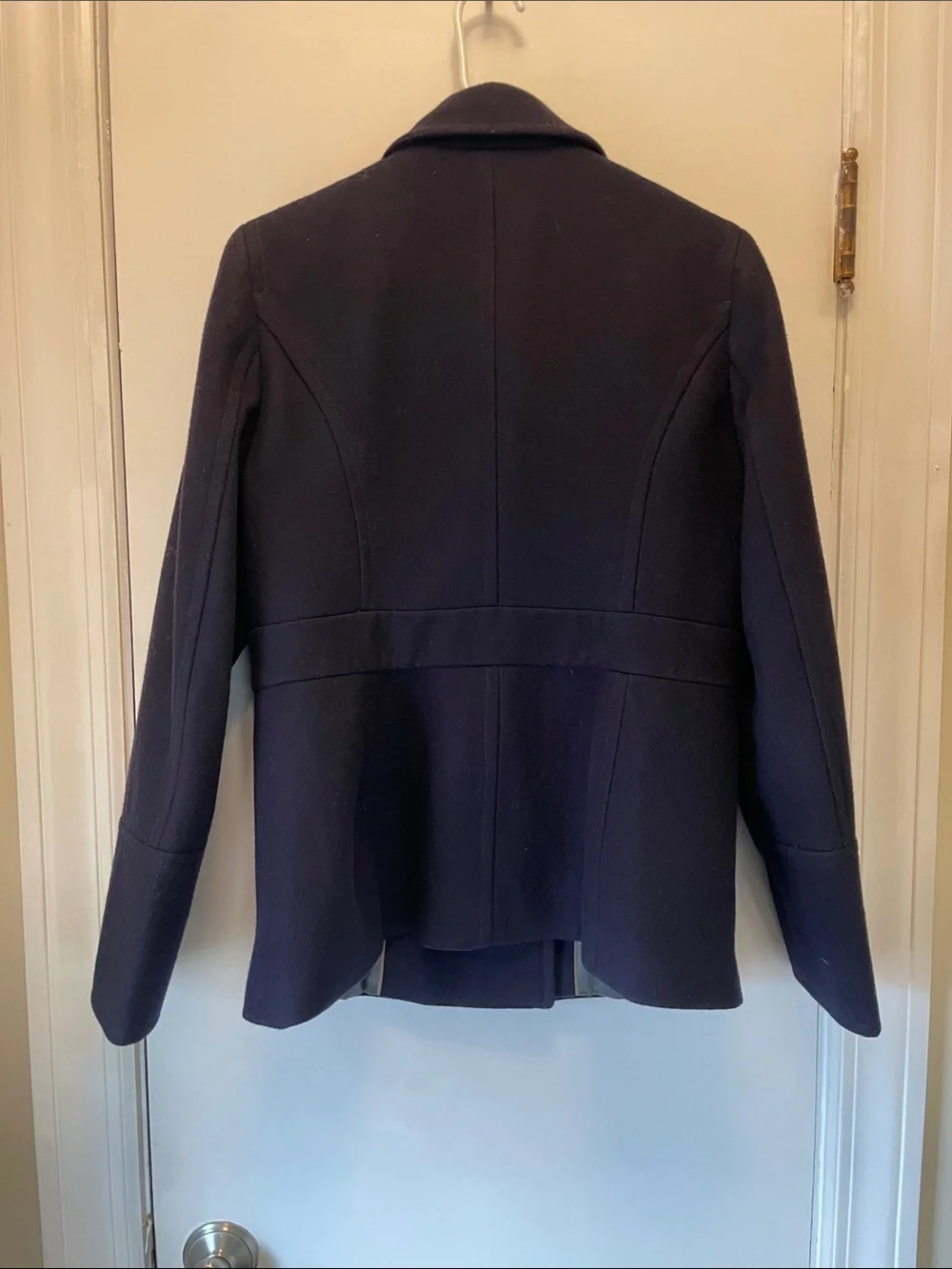 J.Crew Navy Wool Peacoat | Gold Button Double‑Breasted Jacket | Preppy Classic